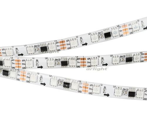 Лента SPI-5000SE-5060-60 12V Cx3 RGB (10mm, 14.4W/m, IP65)