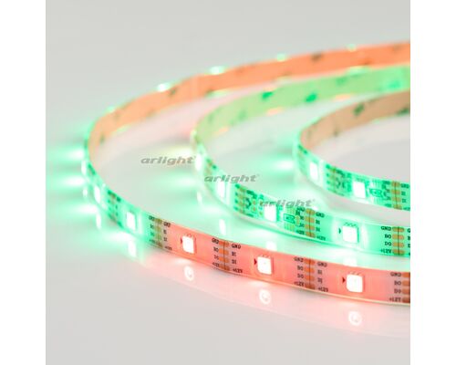 Лента SPI-5000SE-RAM-5060-30 12V Cx1 RGB-Auto (10mm, 4.8W/m, IP65) (Arlight, Закрытый, IP65)