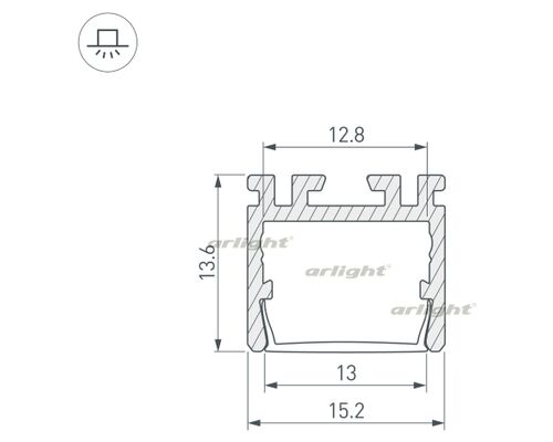 Профиль PDS-D-2000 ANOD (arlight, Алюминий)