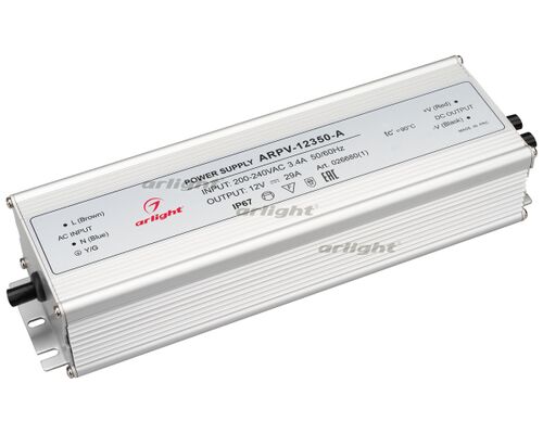 Блок питания ARPV-12350-A (12V, 29.0A, 350W) (Arlight, IP67 Металл, 3 года)