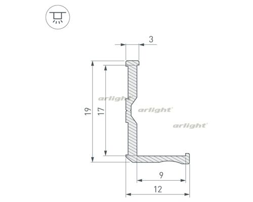 Профиль ALM-BASE-H10-2000 RAL9016 (arlight, Алюминий)