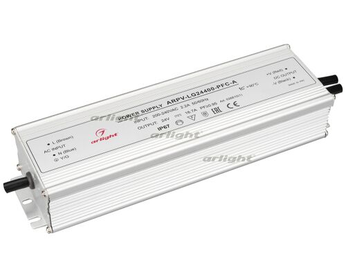 Блок питания ARPV-LG24400-PFC-A (24V, 16.7A, 400W) (Arlight, IP67 Металл, 5 лет)