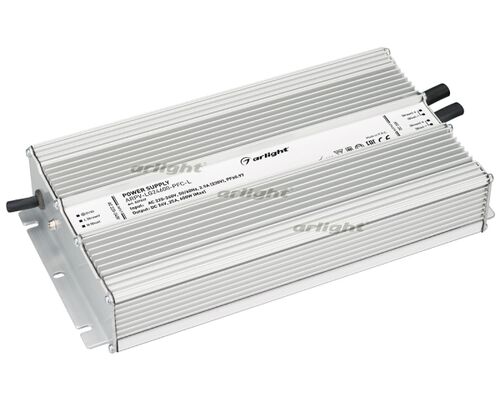 Блок питания ARPV-LG24600-PFC-L (24V, 25.0A, 600W) (Arlight, IP67 Металл, 5 лет)