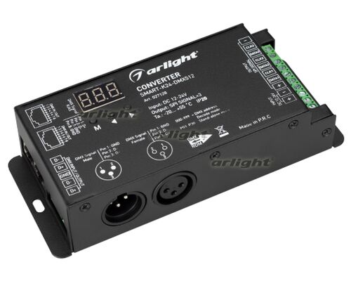 Конвертер SMART-K24-DMX512 (12-24V, SPI, 2.4G) (Arlight, IP20 Металл, 5 лет)