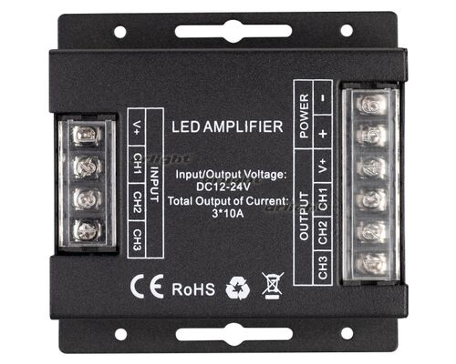 Усилитель ARL-5022-RGB (12-24V, 3x10A, 360-720W) (Arlight, IP20 Металл, 3 года)