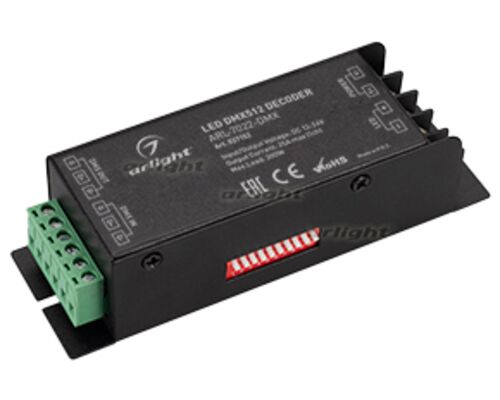 Декодер ARL-7022-DMX (12-24V, 1x25A, DMX512) (Arlight, IP20 Металл, 3 года)