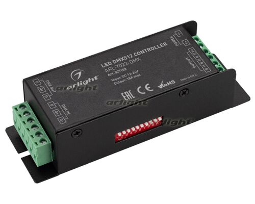 Декодер ARL-7022-DMX (12-24V, 3x6A, DMX512) (Arlight, IP20 Металл, 3 года)