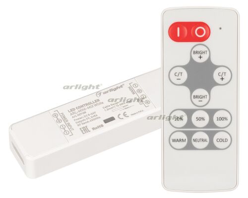 Контроллер ARL-MINI-MIX White (5-24V, 2x5A, RF ПДУ 12кн) (Arlight, IP20 Пластик, 1 год)