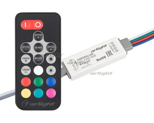 Контроллер ARL-FINE-RGB Black (5-24V, 3x2A, RF ПДУ 18кн) (Arlight, IP20 Пластик, 1 год)