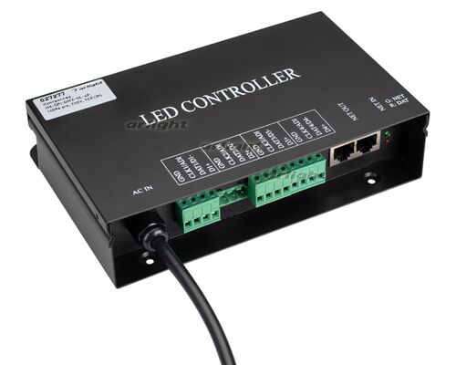 Контроллер HX-SPI-DMX-SL-4P (4096 pix, 220V, TCP/IP, add, ArtNet) (Arlight, IP20 Металл, 2 года)