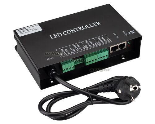 Контроллер HX-SPI-DMX-SL-4P (4096 pix, 220V, TCP/IP, add, ArtNet) (Arlight, IP20 Металл, 2 года)