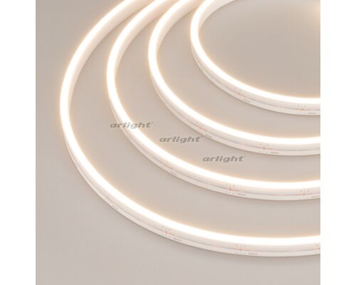 Лента герметичная MOONLIGHT-SIDE-A120-06x12mm 24V Warm2300 (9.6 W/m, IP65, 5m, wire x2) (Arlight, Силикон)