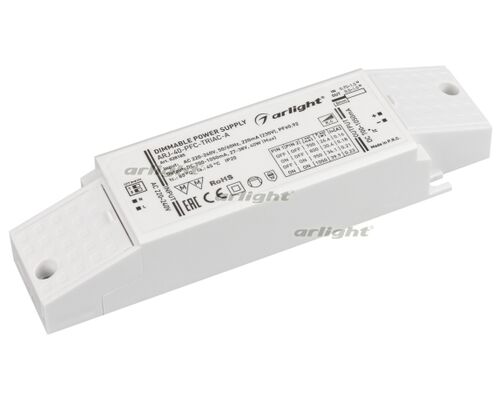 Блок питания ARJ-40-PFC-TRIAC-A (40W, 700-1050mA) (Arlight, IP20 Пластик, 5 лет)