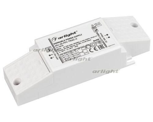 Блок питания ARJ-20-PFC-TRIAC-A (20W, 500-700mA) (Arlight, IP20 Пластик, 5 лет)