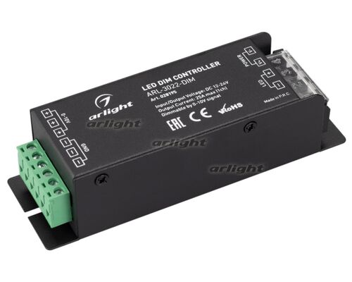 Диммер ARL-3022-DIM (12-24V, 1x25A, 0-10V) (Arlight, IP20 Металл, 3 года)