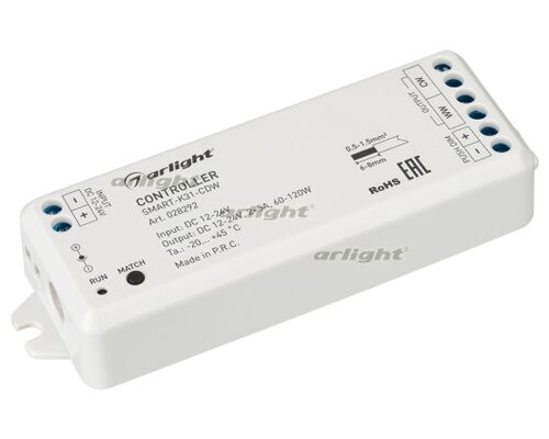 Контроллер SMART-K31-CDW (12-24V, 2x5A, 2.4G) (Arlight, IP20 Пластик, 5 лет)