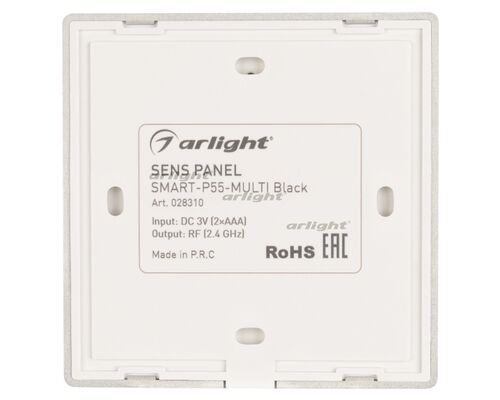 Панель Sens SMART-P55-MULTI Black (3V, 4 зоны, 2.4G) (arlight, IP20 Пластик, 5 лет)