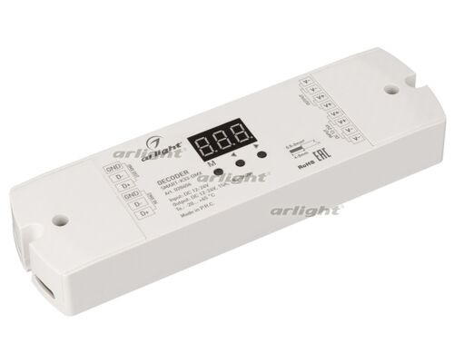 Декодер SMART-K33-DMX (12-24V, 1x15A) (Arlight, IP20 Пластик, 5 лет)