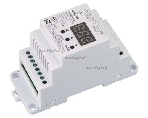 Конвертер SMART-K37-DMX (12-24V, SPI, DIN, 2.4G) (Arlight, Металл)