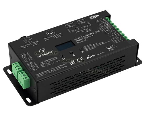 Декодер SMART-K55-DMX (12-24V, 5x6A, XLR3) (Arlight, Металл)