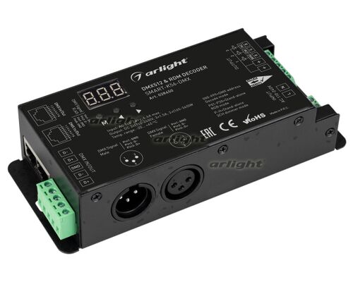 Декодер SMART-K56-DMX (230V, 3x1.5A, XLR3, 2.4G) (Arlight, IP20 Металл, 5 лет)