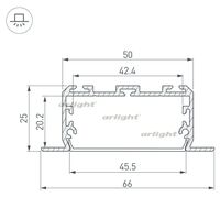 Профиль KLUS-POWER-W50-FS-2000 ANOD (arlight, Алюминий)