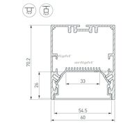 Профиль с экраном SL-LINE-6070-2500 BLACK+OPAL (arlight, Алюминий)