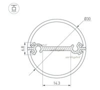 Профиль ROUND-D30-DUAL-2000 ANOD (Arlight, Алюминий)