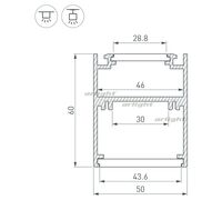 Профиль SL-ARC-5060-D1000-A90 BLACK (дуга 1 из 4) (arlight, Алюминий)