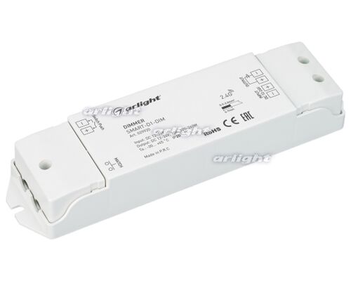 Диммер SMART-D1-DIM (12-24V, 1x10A, 2.4G) (Arlight, IP20 Пластик, 5 лет)