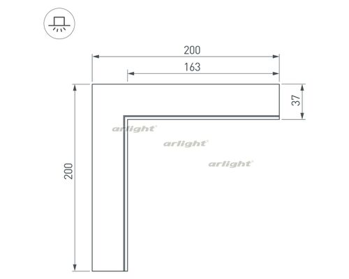 Угол SL-LINIA32-FANTOM внутренний (arlight, Металл)