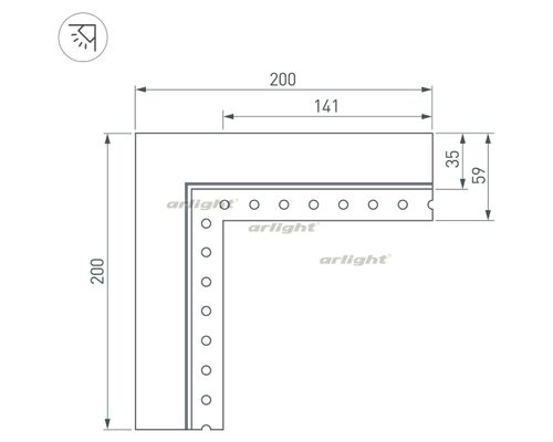 Угол SL-LINIA32-FANTOM-EDGE внутренний (arlight, Металл)