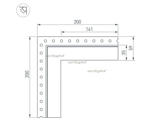 Угол SL-LINIA32-FANTOM-EDGE внешний (arlight, Металл)