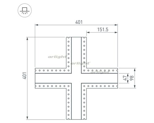 Крестовина SL-LINIA45-FANTOM (arlight, Металл)