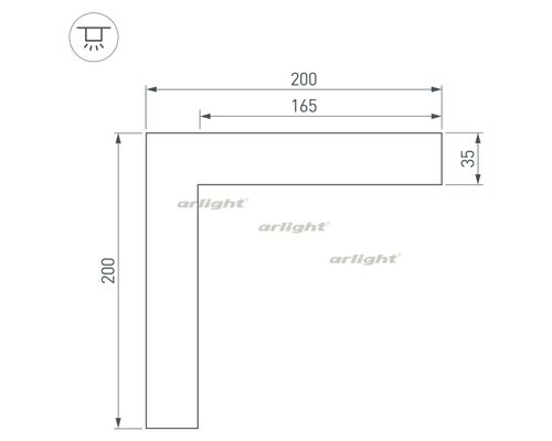 Угол SL-LINE-5035 внутренний (arlight, Металл)