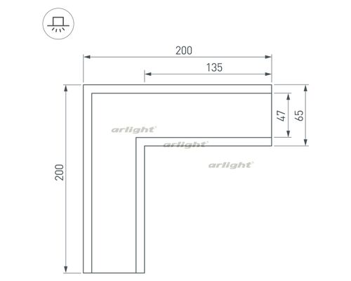 Угол SL-LINIA65-F (arlight, Металл)