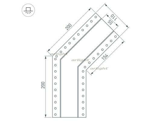 Угол SL-LINIA55-FANTOM-135 (arlight, Металл)