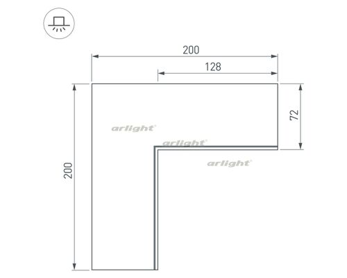Угол SL-LINIA55-FANTOM внутренний (arlight, Металл)
