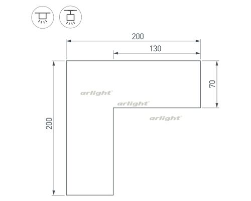 Угол SL-LINE-6070 внутренний (arlight, Металл)