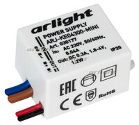 Блок питания ARJ-KE04300-MINI (1.2W, 300mA) (Arlight, IP20 Пластик, 5 лет)