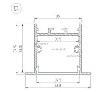 Профиль SL-LINIA49-F-2000 ANOD BLACK (arlight, Алюминий)