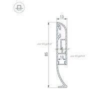 Профиль с экраном ARH-PLINTUS-INT-2500 ANOD+OPAL (Arlight, Алюминий)