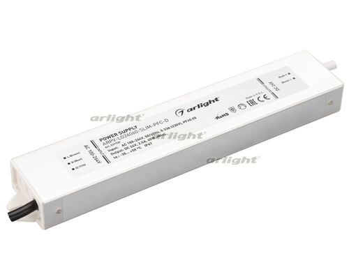 Блок питания ARPV-LG24060-SLIM-PFC-D (24V, 2.5A, 60W) (Arlight, IP67 Металл, 5 лет)