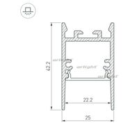 Профиль SL-COMFORT-2542-2000 ANOD BLACK (Arlight, Алюминий)