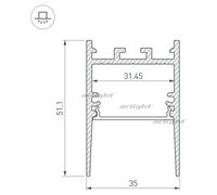 Профиль SL-COMFORT-3551-2000 ANOD BLACK (Arlight, Алюминий)