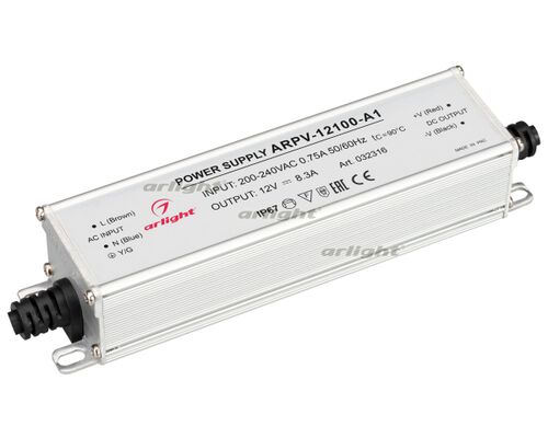 Блок питания ARPV-12100-A1 (12V, 8.3A, 100W) (Arlight, IP67 Металл, 3 года)