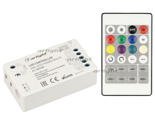 Контроллер ARL-4022-RGBW White (5-24V, 4x4A, ПДУ 24кн, RF) (Arlight, IP20 Пластик, 3 года)