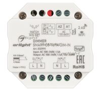 Диммер SMART-D5-TUYA-DIM-IN (230V, 1.5A, TRIAC, WiFi, 2.4G) (Arlight, IP20 Пластик, 5 лет)