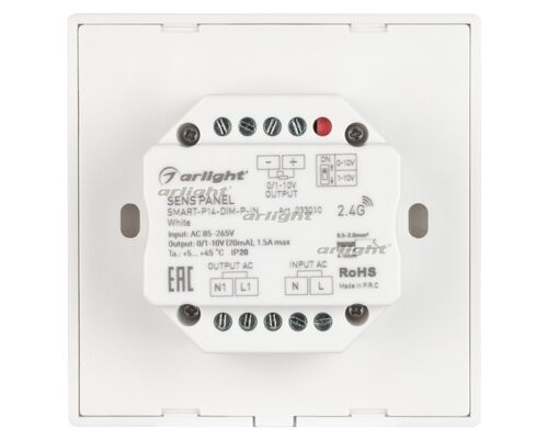 Панель SMART-P14-DIM-P-IN White (230V, 1.5A, 0/1-10V, Rotary, 2.4G) (Arlight, IP20 Пластик, 5 лет)