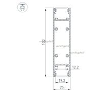 Профиль SL-LINE-25100-DUAL-2500 BLACK (Arlight, Алюминий)